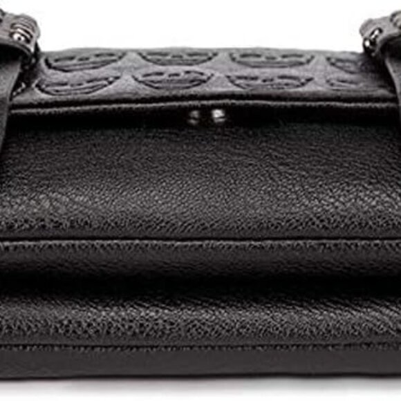 Womens Punk Skull Print Crossbody Bag PU Leather Gothic Skull Shoulder Bag Purse - Picture 4 of 7